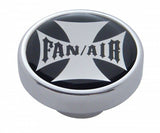 UP Fan Air Control Knob Chrome Aluminum w/ Black Maltese Cross Sticker #23606