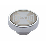 UP Fan Air Control Knob Chrome Aluminum w/ Silver Maltese Cross Sticker #23611