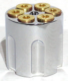 UP Dash Control Knob Gun Cylinder Style Chrome Aluminum 1 7/16" Tall #23398 Each