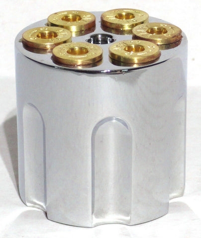 UP Dash Control Knob Gun Cylinder Style Chrome Aluminum 1 7/16" Tall #23398 Each