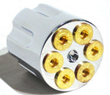 UP Dash Control Knob Gun Cylinder Style Chrome Aluminum 1 7/16" Tall #23398 Each