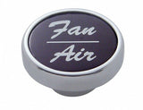 UP Dash Control Knob Fan Air 1" Black Aluminum Sticker Chrome Knob #23255 Each