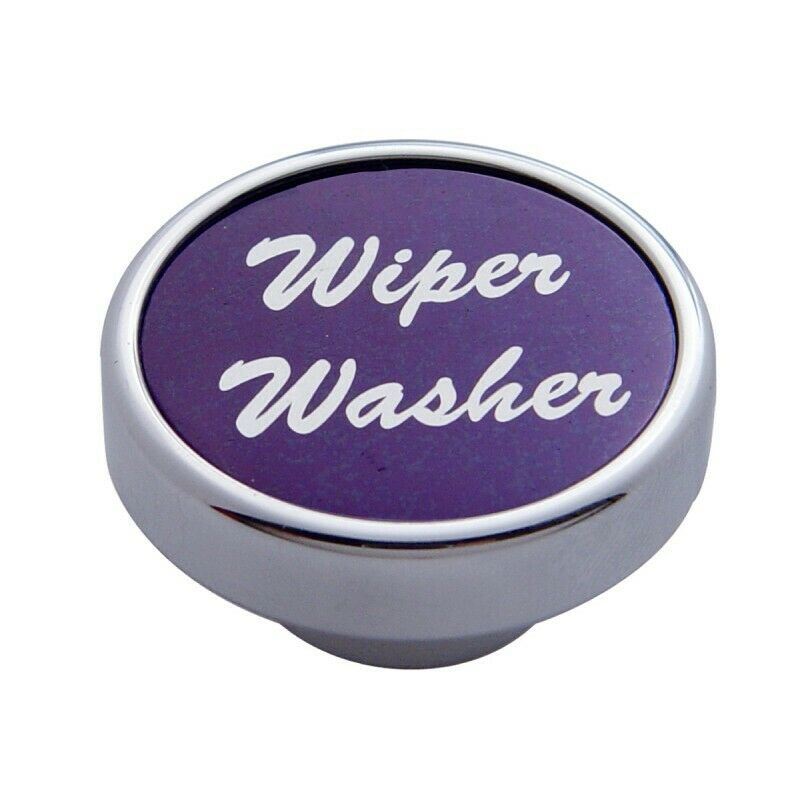 UP Wiper Washer Control Knob Purple 1" Aluminum Sticker Chrome Knob #23052 Each