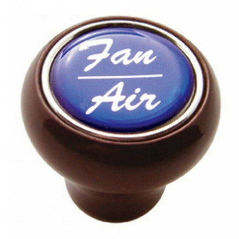 UP Dash Control Knob Fan Air 1" Blue Glossy Sticker Wood Knob #23537 Each