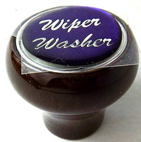 UP Dash Control Knob Wiper Washer 1" Purple Glossy Sticker Wood Knob #23563 Each