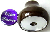 UP Dash Control Knob Wiper Washer 1" Purple Glossy Sticker Wood Knob #23563 Each