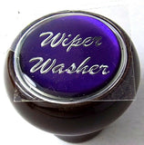 UP Dash Control Knob Wiper Washer 1" Purple Glossy Sticker Wood Knob #23563 Each