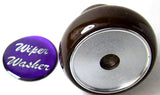 UP Dash Control Knob Wiper Washer 1" Purple Glossy Sticker Wood Knob #23563 Each