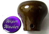 UP Dash Control Knob Wiper Washer 1" Purple Glossy Sticker Wood Knob #23563 Each