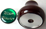 UP Dash Control Knob Wiper Washer 1" Green Glossy Sticker Wood Knob #23562 Each