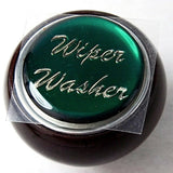 UP Dash Control Knob Wiper Washer 1" Green Glossy Sticker Wood Knob #23562 Each