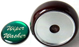 UP Dash Control Knob Wiper Washer 1" Green Glossy Sticker Wood Knob #23562 Each