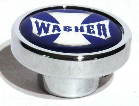 UP Washer Control Knob Chrome Aluminum w/ Blue Maltese Cross Sticker #23619