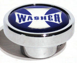 UP Washer Control Knob Chrome Aluminum w/ Blue Maltese Cross Sticker #23619