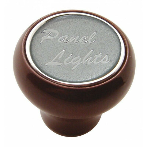 UP Dash Control Knob Panel Lights 1" Silver Glossy Sticker Wood Knob #23547 Each