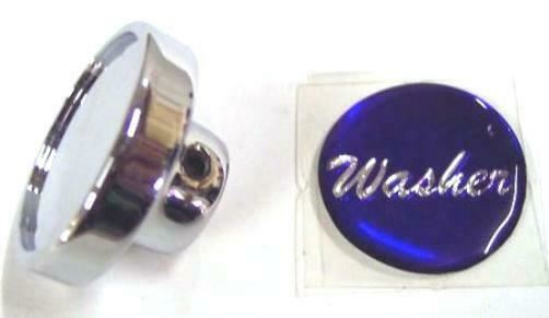 UP Washer Control Knob 1" Black Glossy Sticker Chrome Aluminum Knob #23208 Each