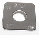 GG Switch Plate for Freightliner Fog Light On/Off Stainless Block Letters #68777