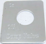 GG Switch Plate for Peterbilt Dump Valve On/ Off Stainless Steel #68484