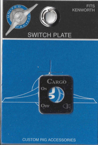 UP Switch Plate for Kenworth Cargo Lights Stainless Steel Etched Letters #48226