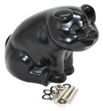 GG Hood Ornament Sitting Pig Matte Black with Base Pad 3 Studs 4" tall #48204