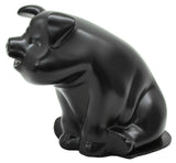 GG Hood Ornament Sitting Pig Matte Black with Base Pad 3 Studs 4" tall #48204