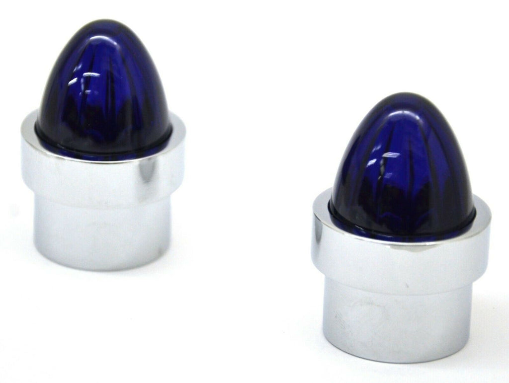 Bumper Guide Top for 1" Pipe Plastic Blue Lens Chrome Aluminum GG#94761-Pair