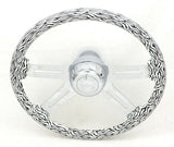 Steering Wheel 4 Spoke for Freightliner 1989-2006 White Black Zebra Print w/Hub