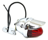Incandescent Mini Auxiliary Light Red Lens 1 Bulb Chrome W/Visor GG#82775 Each