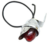 Incandescent Mini Auxiliary Light Red Lens 1 Bulb Chrome W/Visor GG#82775 Each