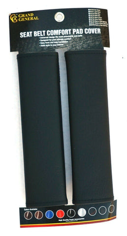 GG Seat Belt Covers Comfort Pad Matte Black Vinyl Hook & Loop 3" Wide-99797 Pair