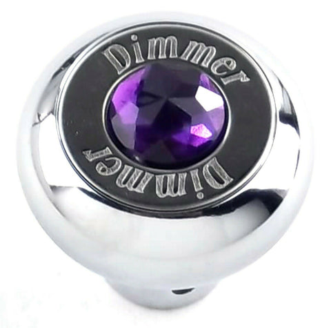 GG Deluxe Dimmer Knob Chrome Purple Jewel Stainless Plaque Block Letters #95664