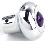 GG Deluxe Dimmer Knob Chrome Purple Jewel Stainless Plaque Block Letters #95664