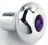 GG Deluxe Dimmer Knob Chrome Purple Jewel Stainless Plaque Block Letters #95664