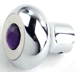 GG Deluxe Dimmer Knob Chrome Purple Jewel Stainless Plaque Block Letters #95664