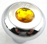 GG Deluxe Fan Knob Chrome Amber Jewel Stainless Steel Plaque Block Letter #95690