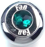 GG Deluxe Fan Knob Chrome Green Jewel Stainless Steel Plaque Block Letter #95693