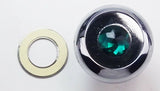 GG Deluxe Fan Knob Chrome Green Jewel Stainless Steel Plaque Block Letter #95693