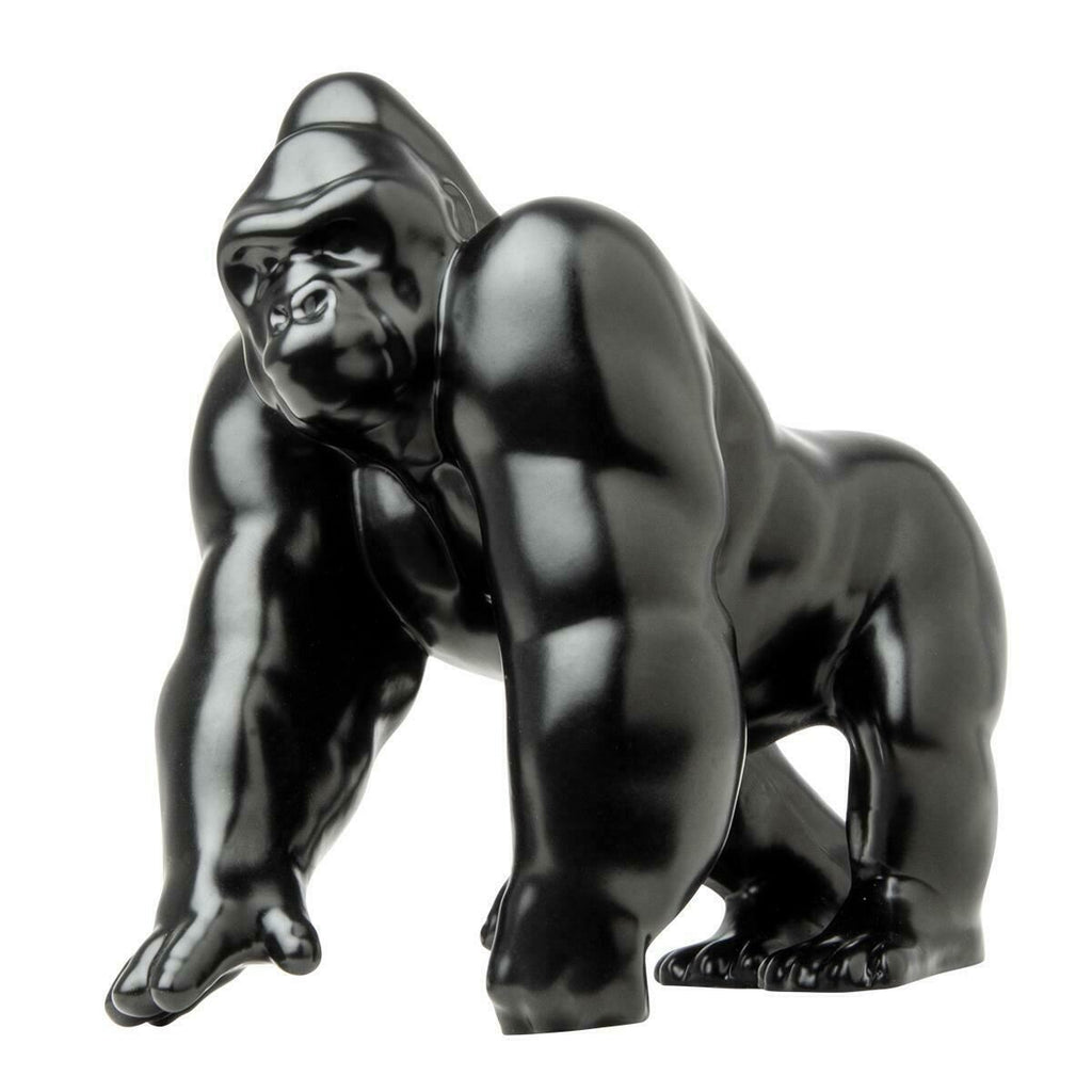 GG Hood Ornament Gorilla King Matte Black Metal 3 Hole Mount 4 3/4" Tall #48189