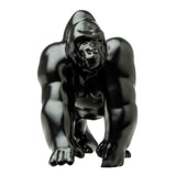 GG Hood Ornament Gorilla King Matte Black Metal 3 Hole Mount 4 3/4" Tall #48189