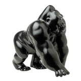 GG Hood Ornament Gorilla King Matte Black Metal 3 Hole Mount 4 3/4" Tall #48189