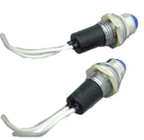 UP Dash Pilot Light Indicator Control 1 Blue Bulb 3/8" Hole #40052 PKG of 2