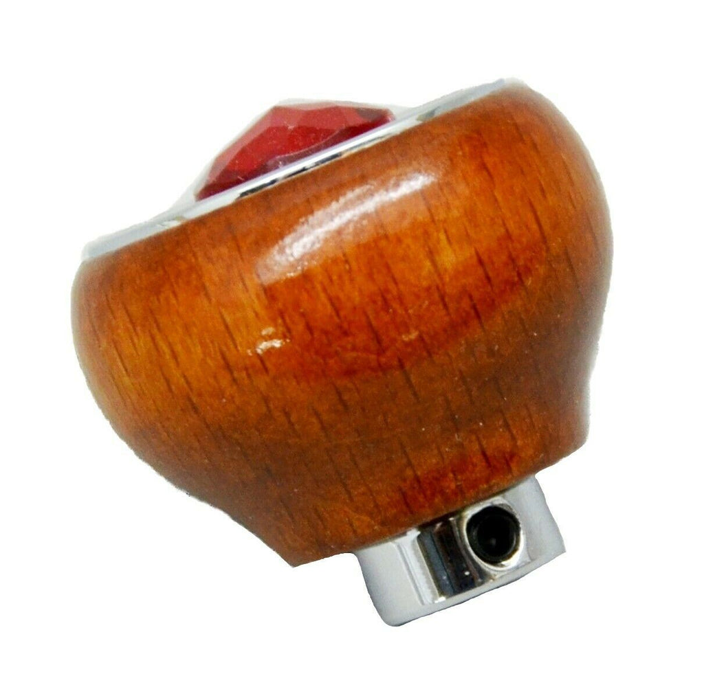 GG Dash Knob Wiper/Washer Red Jewel Wood & Chrome Stainless Plate #95735 Each