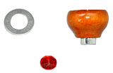 GG Dash Knob Wiper/Washer Red Jewel Wood & Chrome Stainless Plate #95735 Each