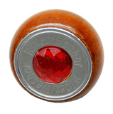 GG Dash Knob Wiper/Washer Red Jewel Wood & Chrome Stainless Plate #95735 Each