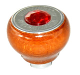 GG Dash Knob Wiper/Washer Red Jewel Wood & Chrome Stainless Plate #95735 Each