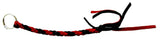 Horn Pull Braided Leather Key Chain 10" Long With 1" Ring Black Red HTS#5025BLR