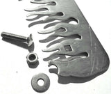 Mud Flap Bottom Weight Plate 18"x3 Flames Stainless w/ 3 Bolt-On Thru Mount-Pair