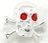 Valve Stem Caps Standard Size Skull Crossbones Red Eyes Plastic UP#70004-4 Pack