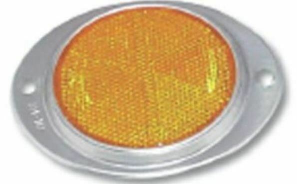 GG Oval Acrylic Reflectors W/ Aluminum Rim Amber 2 Hole 3" #80815 Pair