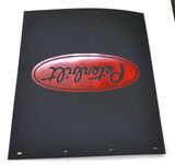 HTS Mud Flaps for Peterbilt 24" x 30" Black Red Logo Rubber Rib Back MP2430 Pair